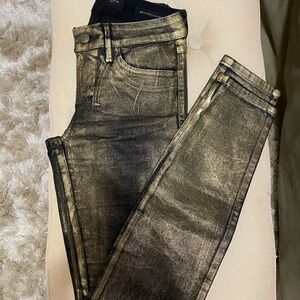 Guess Gold Metallic Stretchy Skinny Jeans